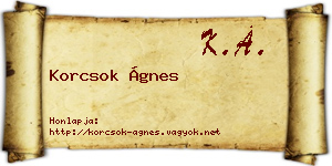 Korcsok Ágnes névjegykártya